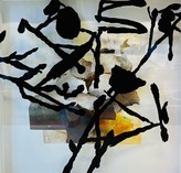 Nach dir / 50 x 50 cm (Acryl/Aquarell hinter Glas, gerahmt)